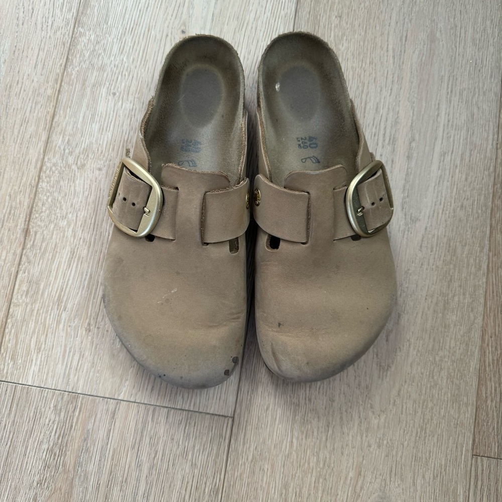 Birkenstock Boston Big Buckle Mud Green Nubuck 40R